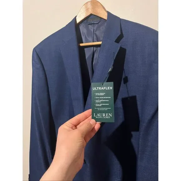 Lauren Ralph Lauren NWT Suit Jacket 48R Bright Navy Ultraflex Blazer Sport Coat - Picture 6 of 9